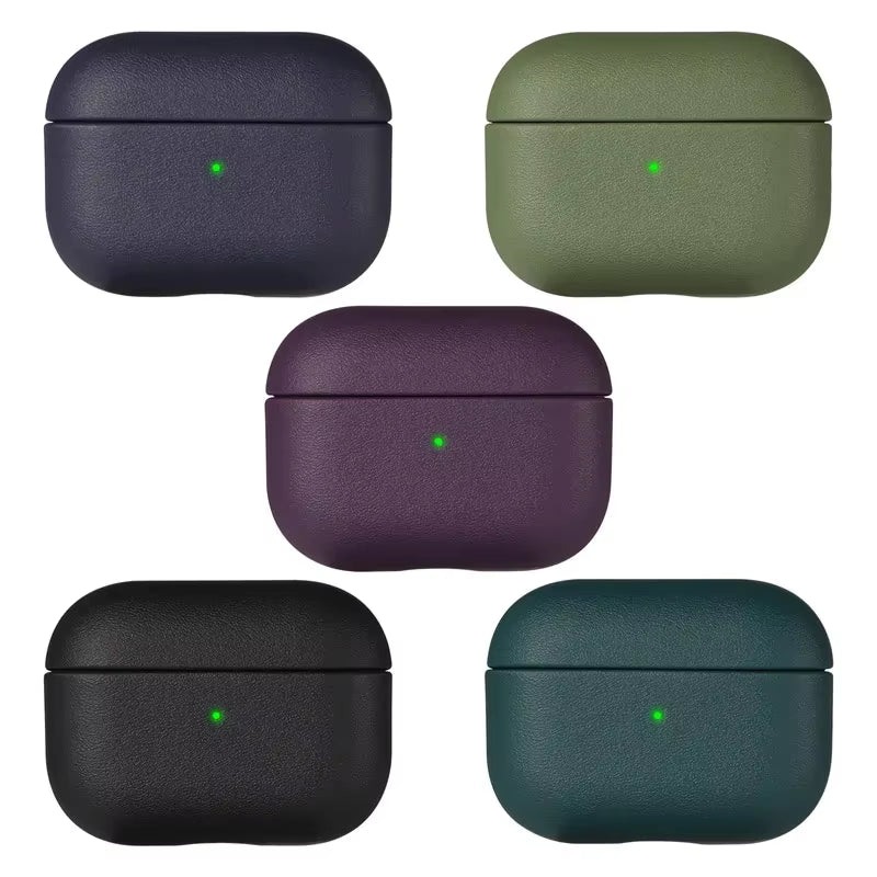 Leather Grain Case for Airppods Pro 2 for Airpods Pro 3 Case Airpods 4 3 Apple Bluetooth Earphone Accessories Protect Machine